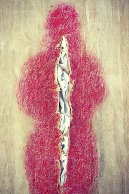 CuerpoRojo2017TecnicaMixta74x66cm
